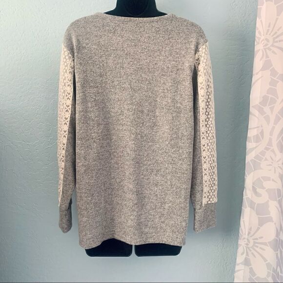 Flora Nikrooz Gray Fleece Pullover Sweatshirt Size Medium - Picture 5 of 10